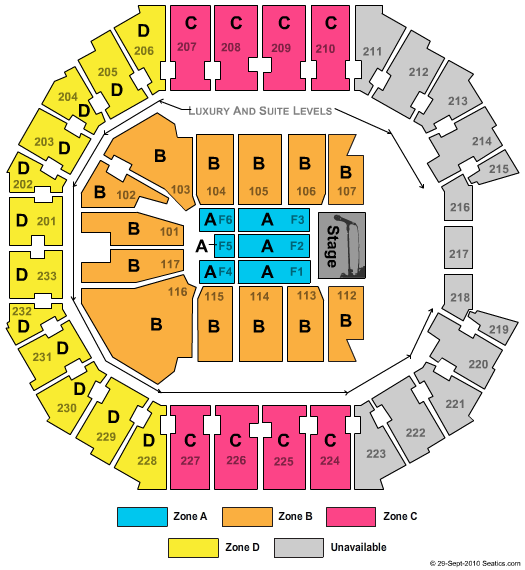 Spectrum Center TSO Zone Seating Chart
